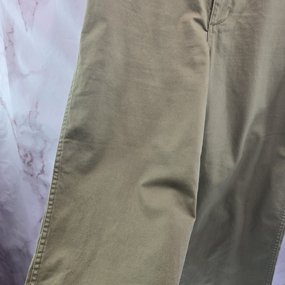 Quince Jeans Womens 32 Green High Rise Wide Leg Crop Pants Twill Olive - Picture 9 of 13